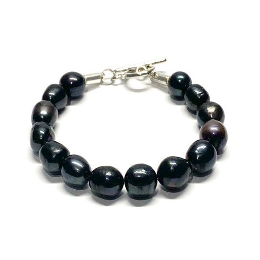 Freshwater Large Black Pearl Bracelet