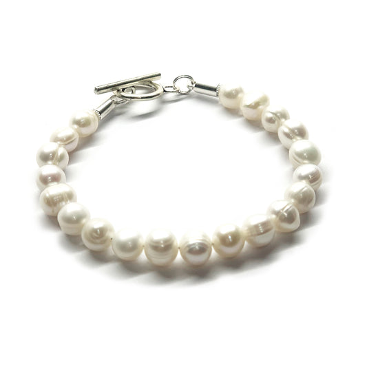 Freshwater White Off-Round Pearl Bracelet