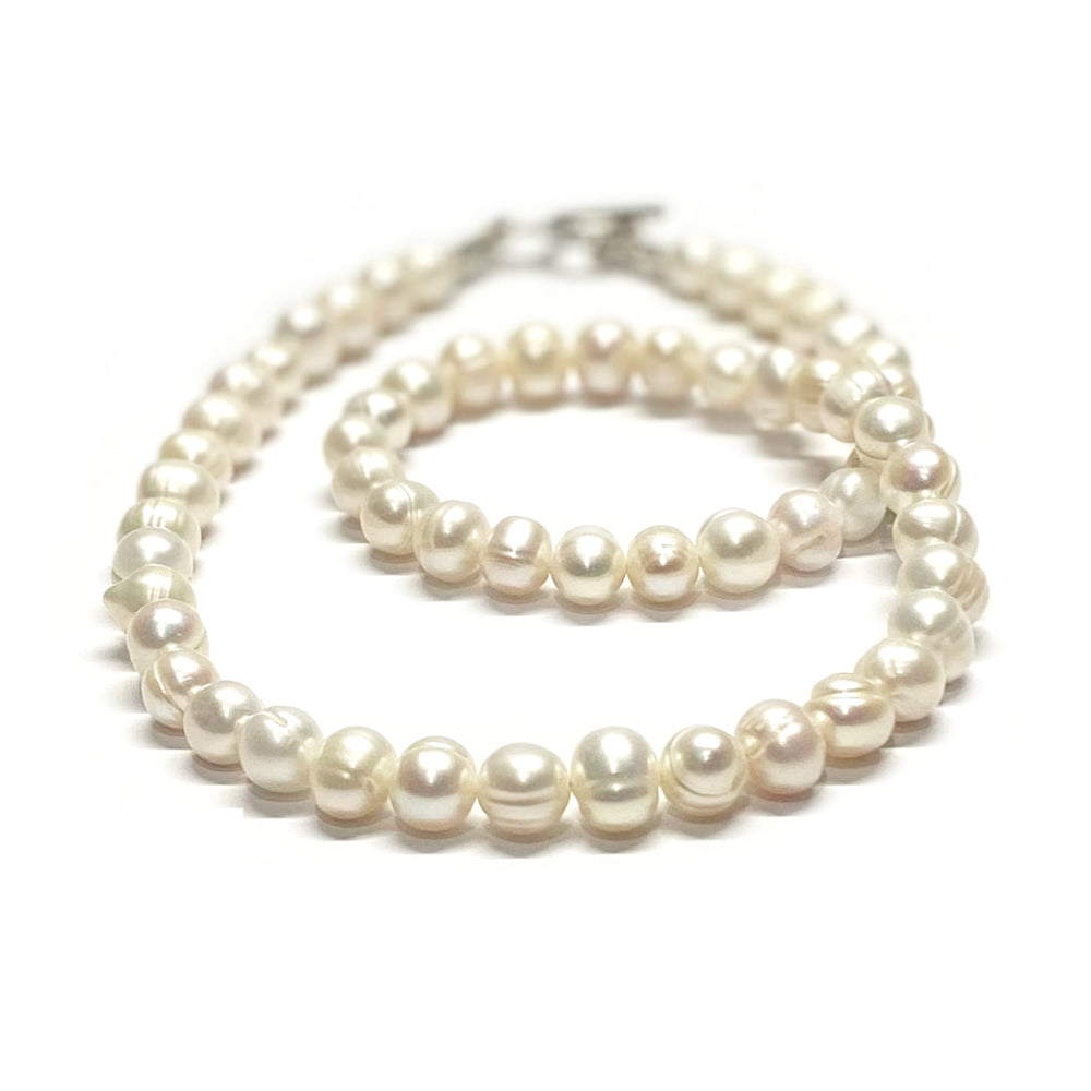 Freshwater Off-Round White Pearl Necklace.