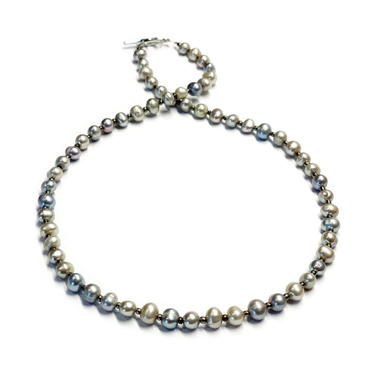 Freshwater Silver Pearl Necklace