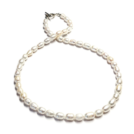 Freshwater White Rice Pearl Necklace